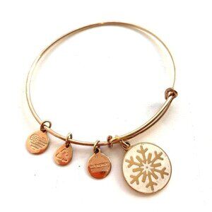 Alex and Ani Snowflake Charm Bracelet Gold Finish - Expands 2"- 3.5"